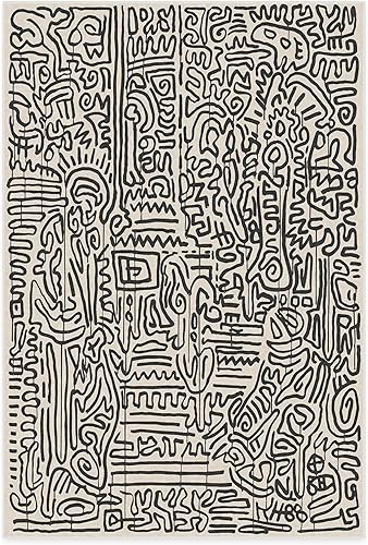 Miniatura 18 de RUGGABLE x Keith Haring - Alfombra lavable, estilo libre, color perla de 5 x 7, resistente a las manchas, antideslizante, con almohadilla estándar