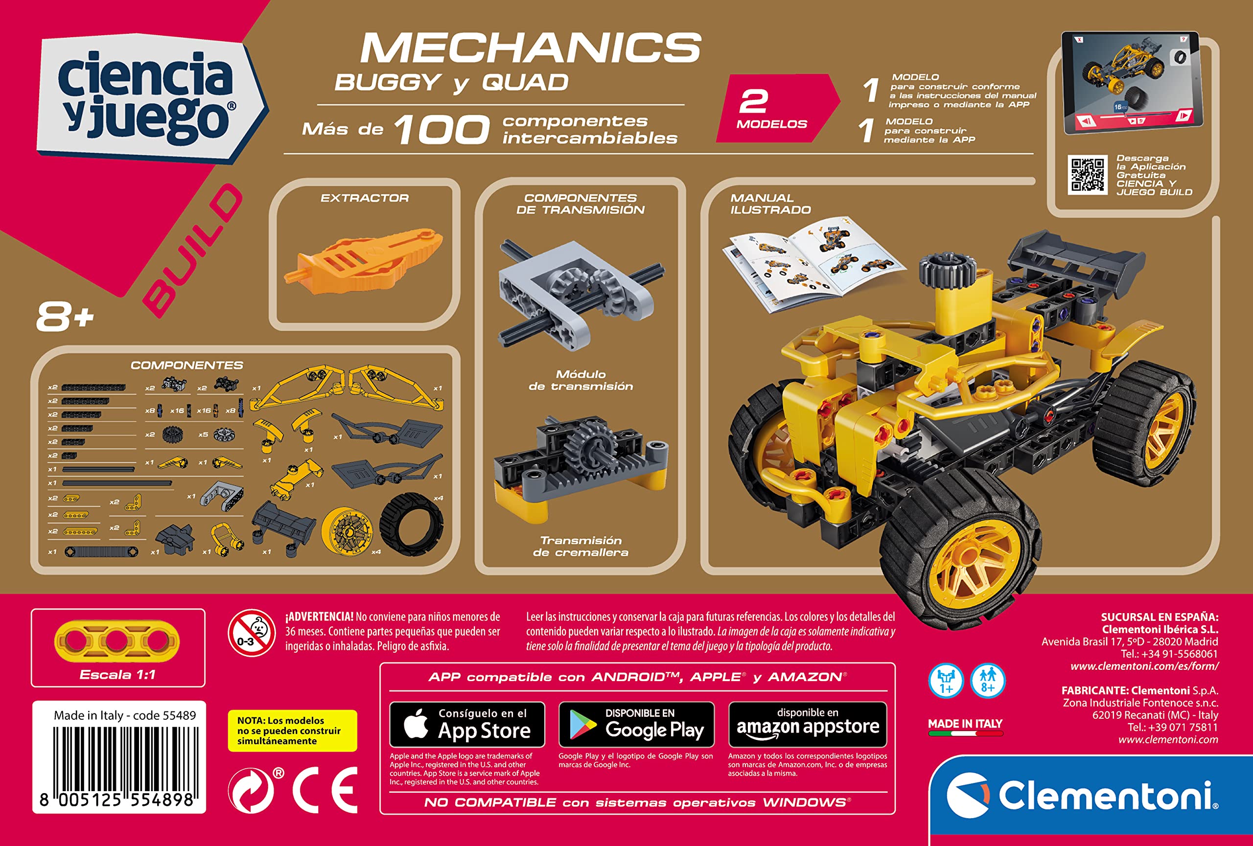 Ciencia Y Juego Clementoni 75084 Science & Play Yamaha Motorbike M1-Building Set, Mecánica, Científico, Kit De Ciencia Para Niños 8 Años, Juguetes Stem, Versión Inglesa Clementoni Mechanics