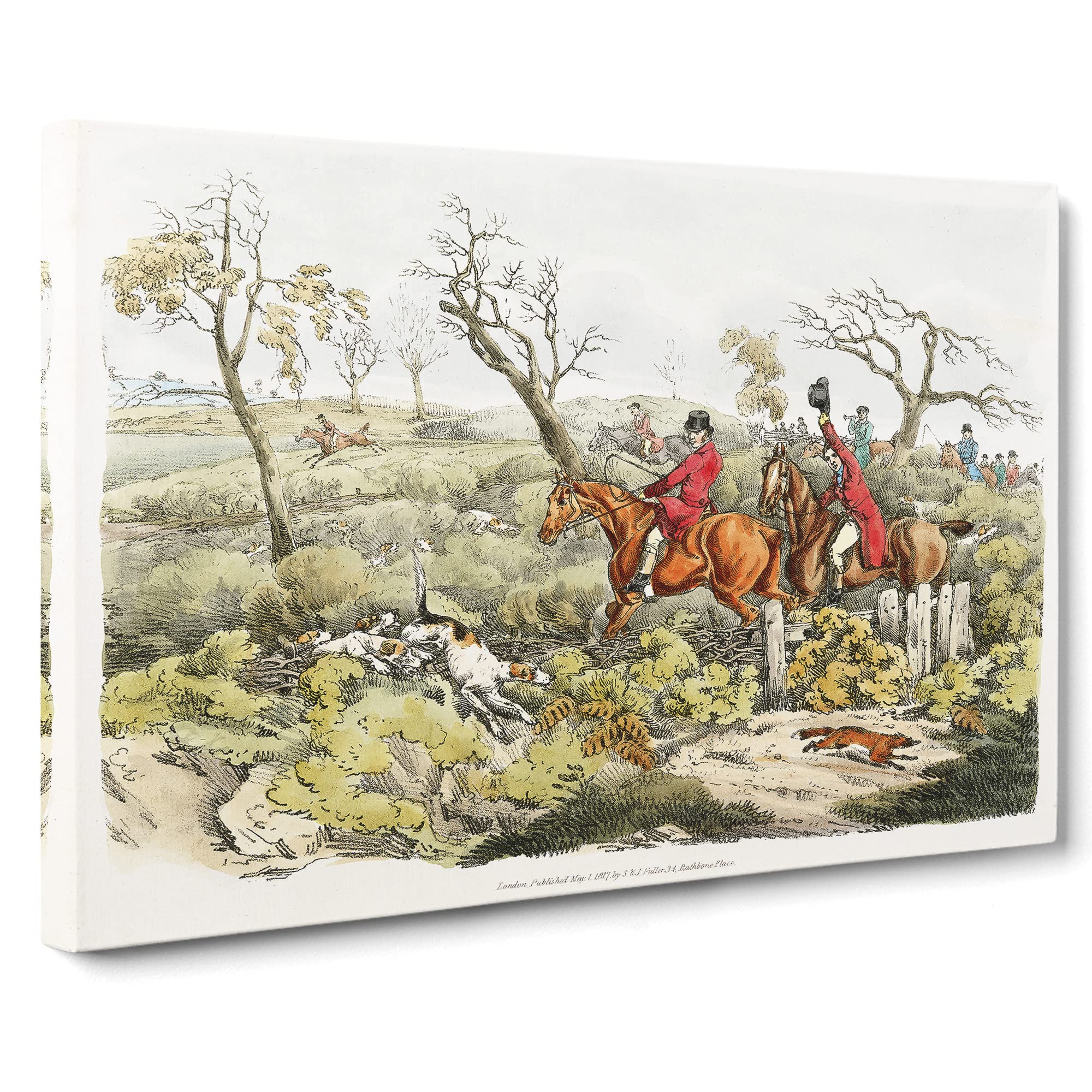 Fox Hunting By Henry Alken Canvas Print, Mixed, 25L x 50W cm