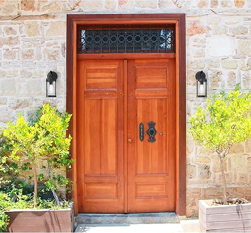 Miniatura 6 de Westinghouse 6122500 Westcott Bay - Accesorio de pared tradicional para exteriores, acabado negro texturizado, vidrio sembrado transparente