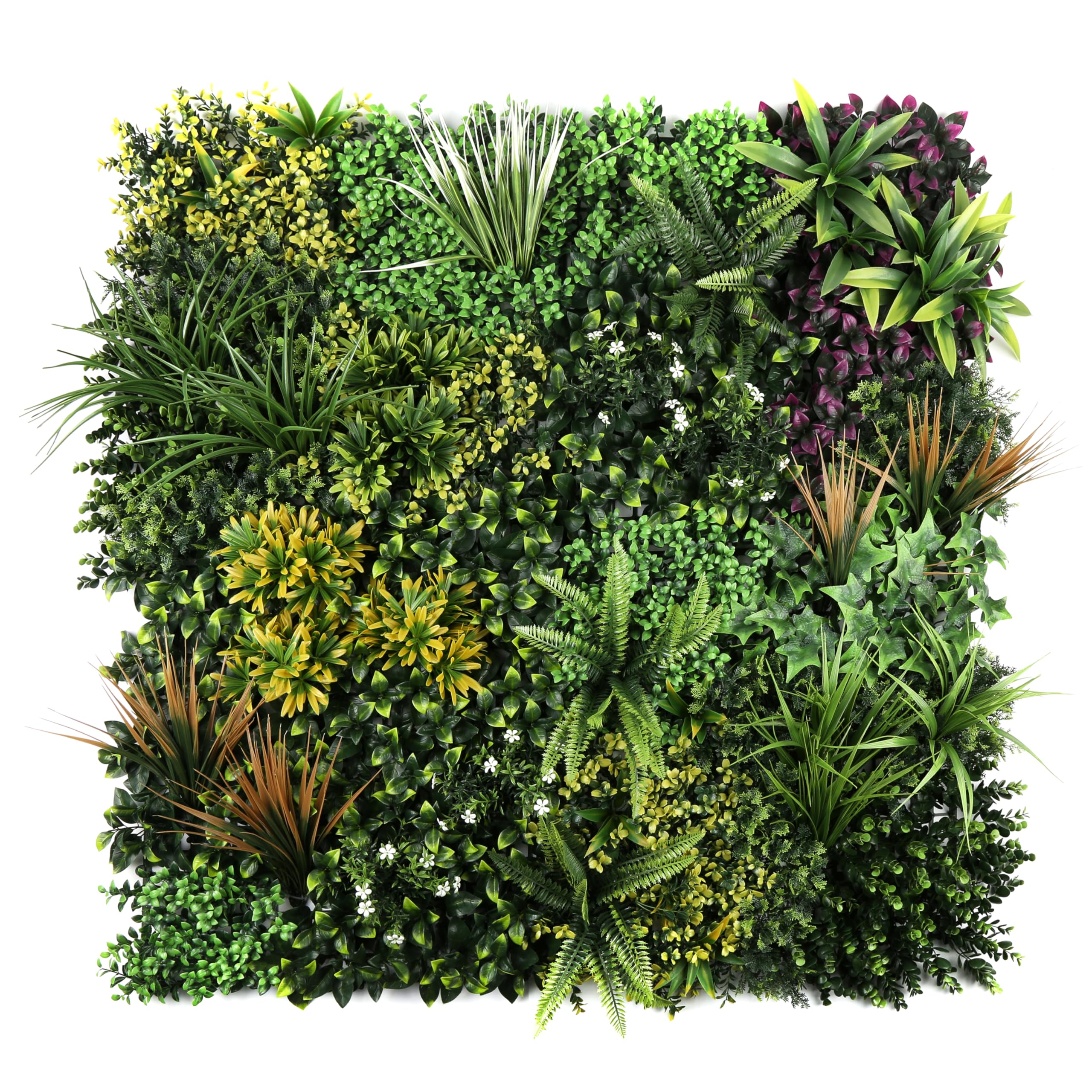 ECVV Artificial Hedge Mats, Artificial Faux Hedges Panels 100x100cm Artificial Plant Wall fence Decorative Green Leaves For Home Indoor Outdoor Villa Garden Decoration. | 1 Pcs |