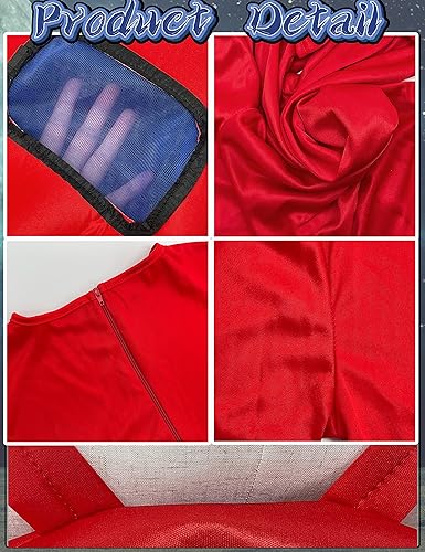 Miniatura 10 de Noucher Disfraz de astronauta para niños, traje espacial rojo y azul, mochila de Halloween, disfraces de cosplay para niños de 3 a 10 años