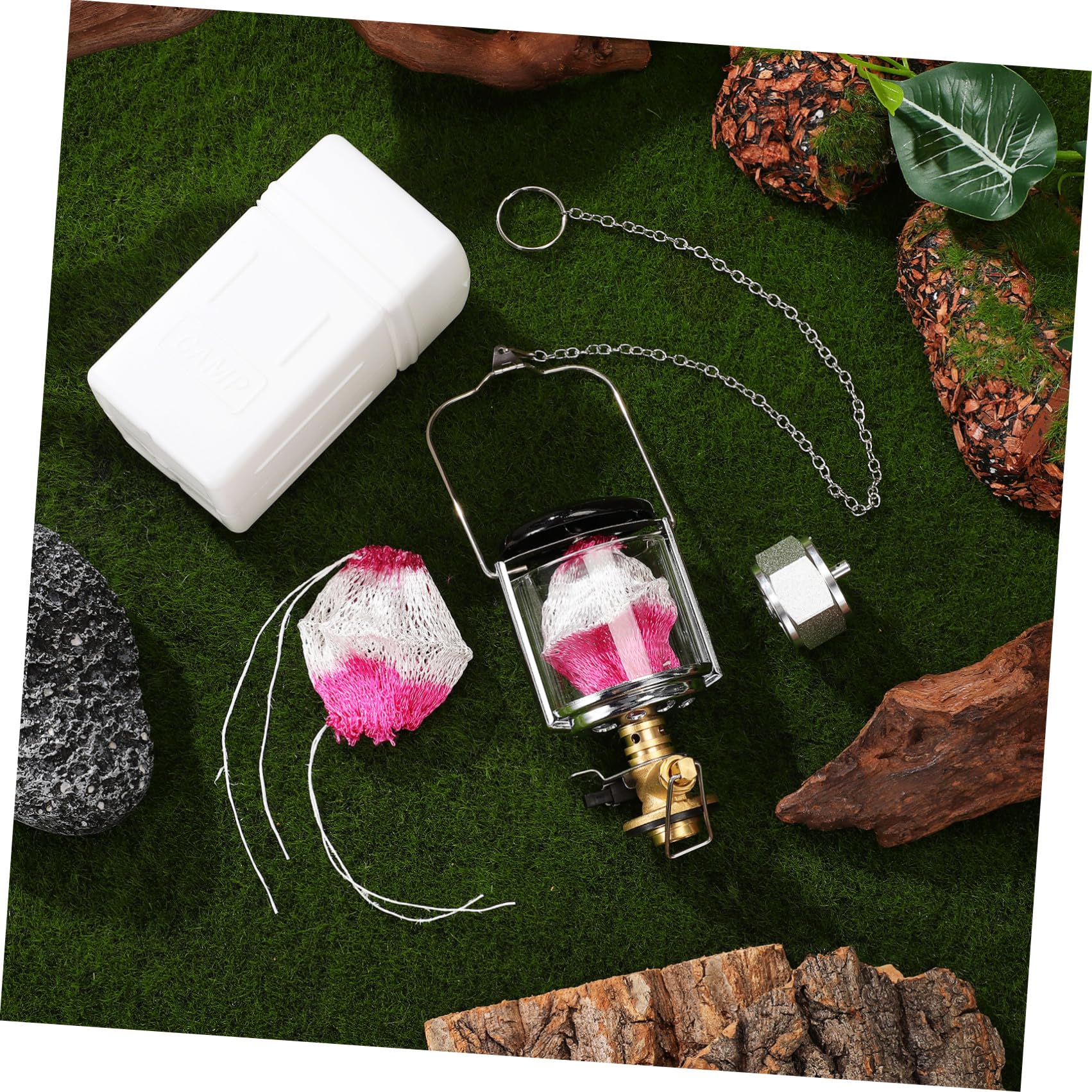 Lampada da Campeggio a Gas per Tenda, Luce Portatile | Uso Outdoor in Campeggio, per Bombola Gas Americana, Struttura in Rame con Acciaio Inox