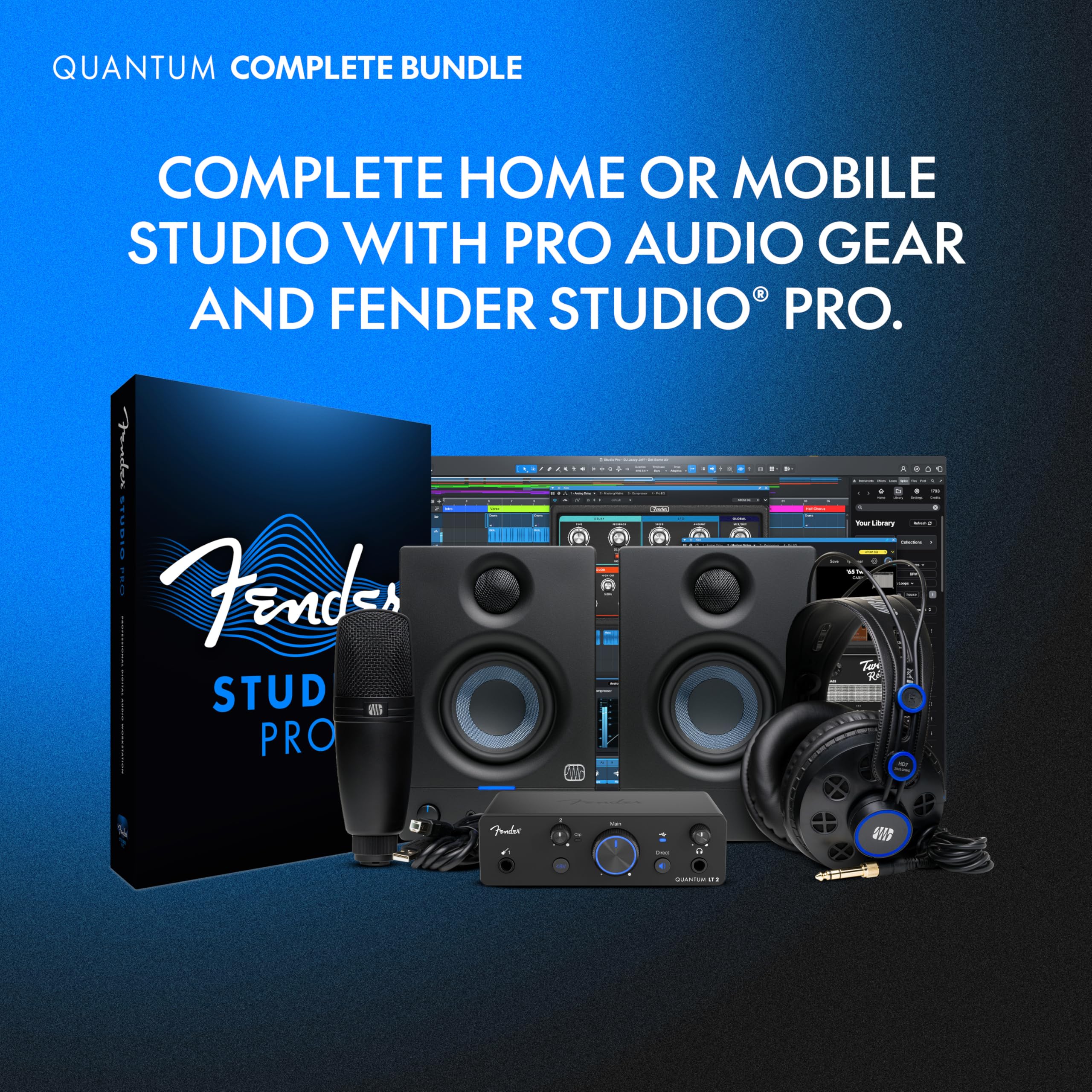 Quantum LT2、M7マイク、 HD7ヘッドフォン セット Amazon.co.jp: Fender Quantumコンプリートバンドル | ホーム