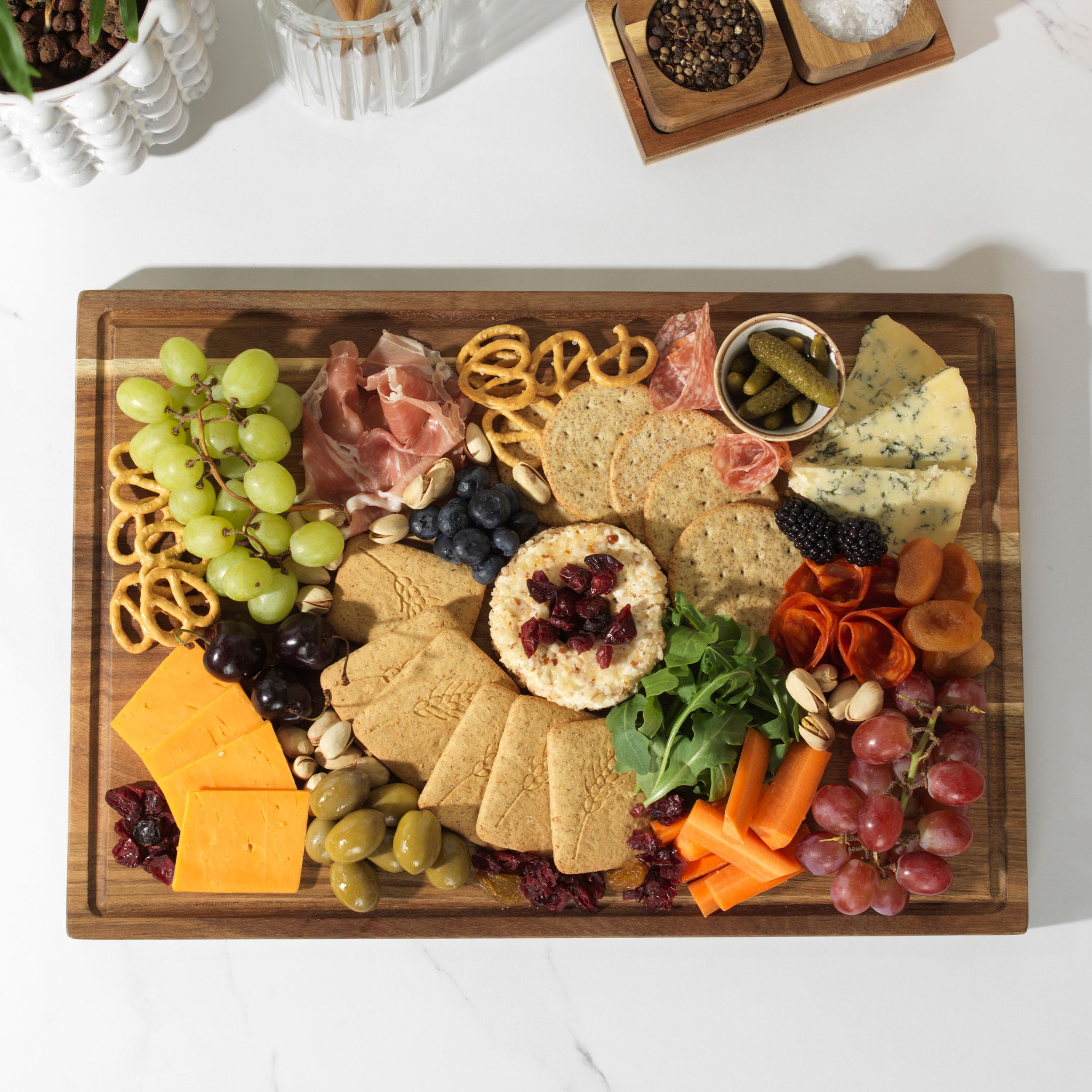 Salter BW13695EU7 Toronto Chopping Board, 44cm Cutting Board, Large Grazing/Charcuterie Board, FSC®- Certified Acacia Wood - Image 2