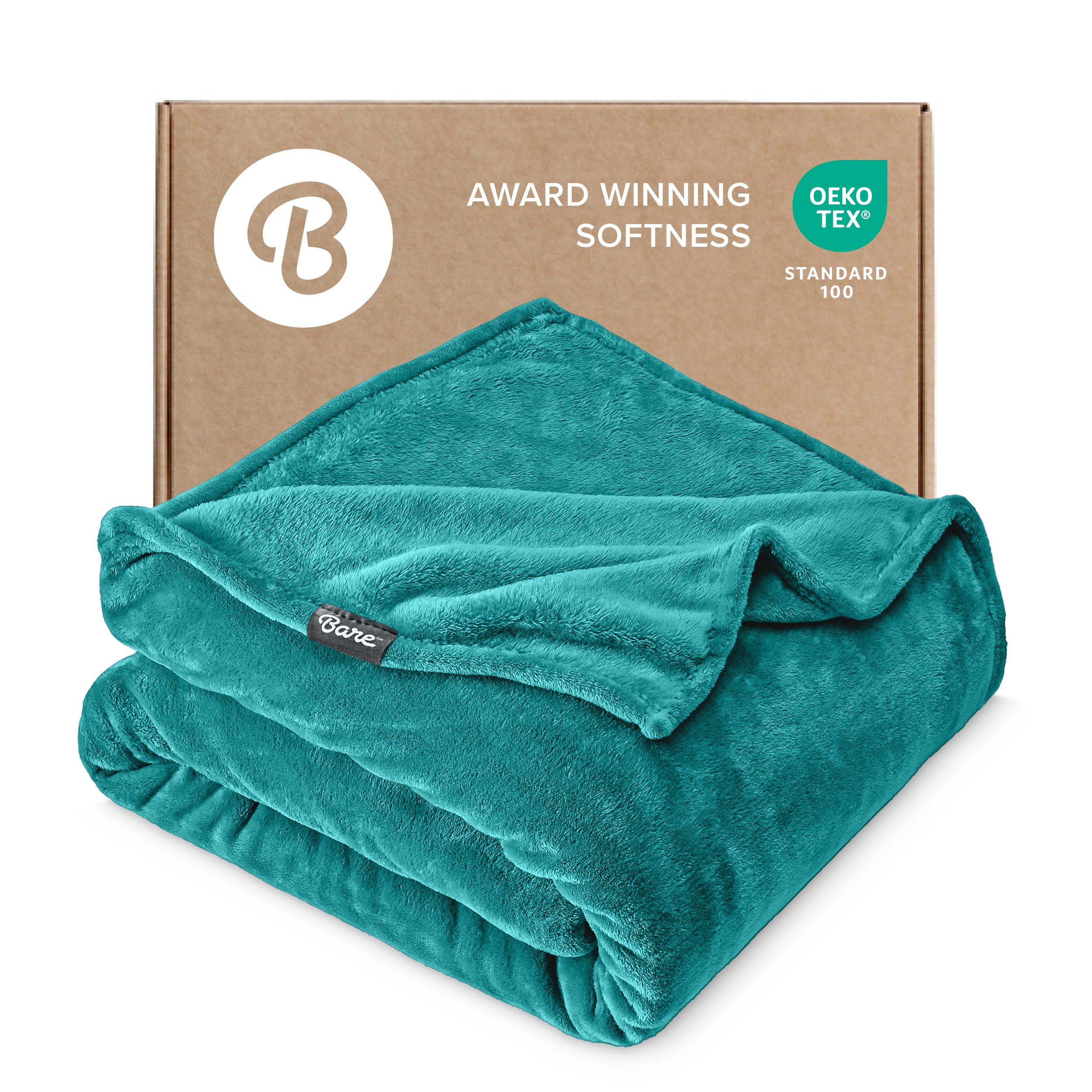 Bare Home Fleece Blanket Luxury Microplush (Full/Queen, Emerald)