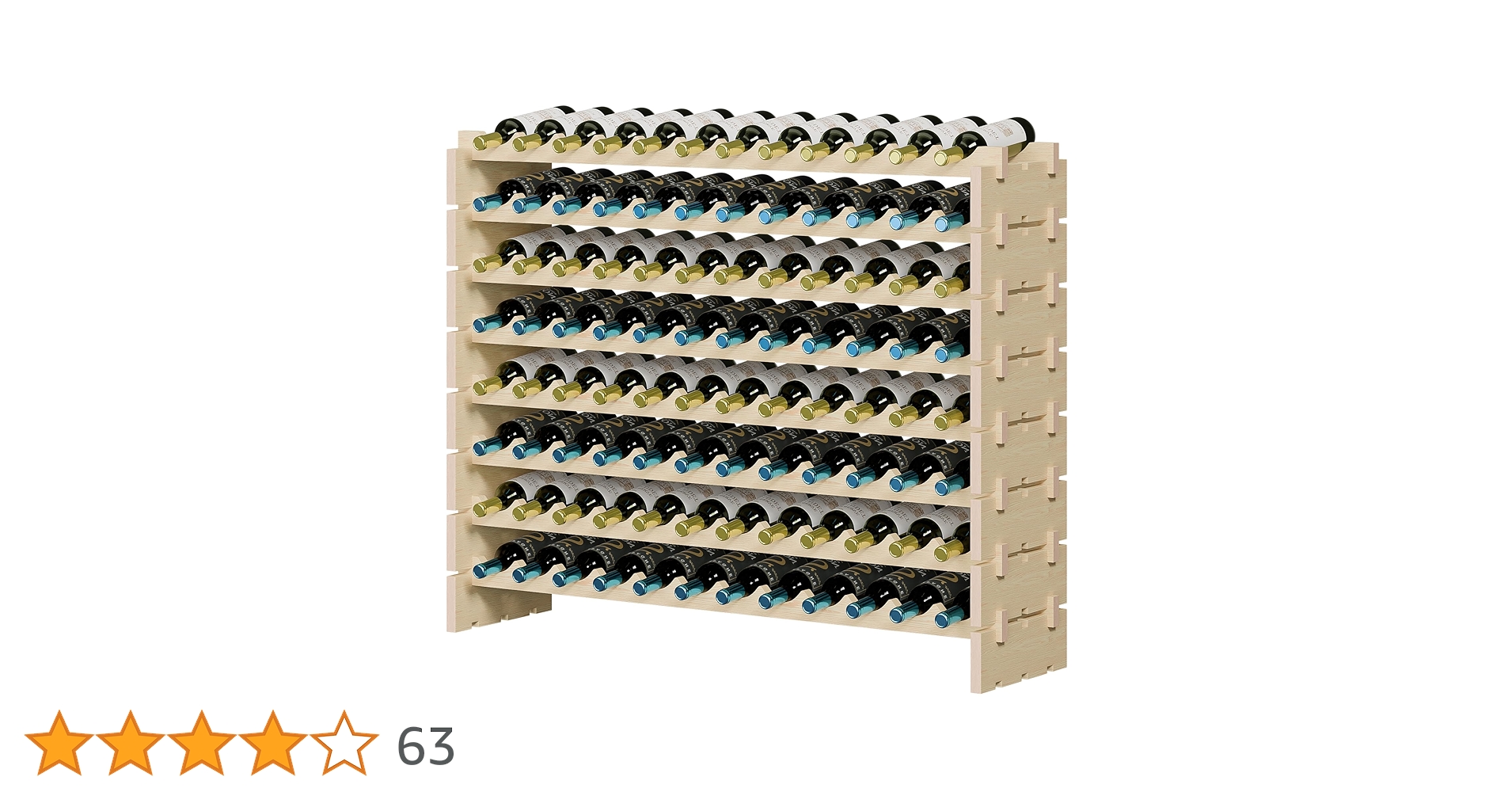 Amazon|ZENY 大型 ボトル96本 木製ワインラック 積み重ね可能 横12列 Amazon|ZENY 大型 ボトル96本 木製ワインラック 積み重ね可能 横12列