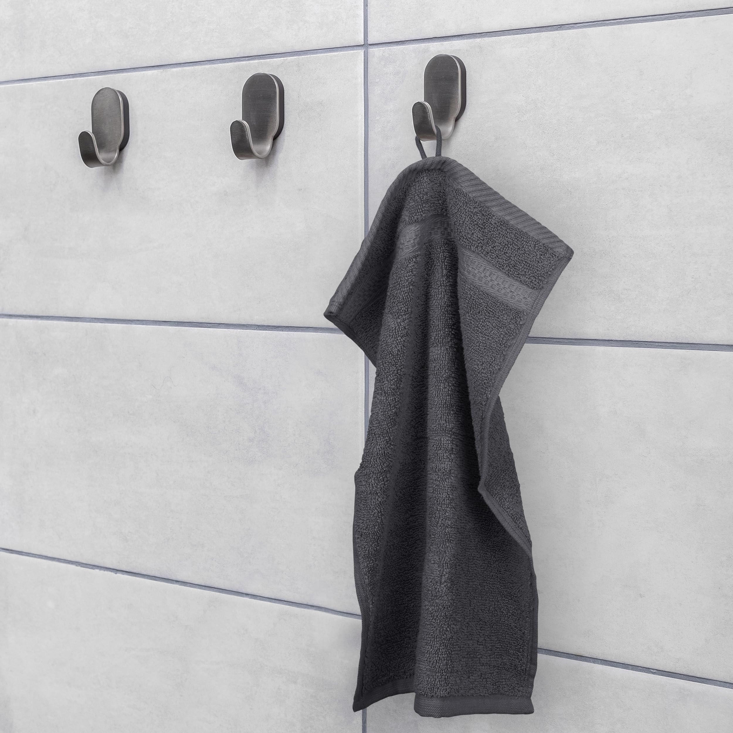 Utopia Towels - Zestaw 10 ręczników dla gości 30x50 cm z pętelką do zawieszania, małe ręczniki 100% bawełny, miękkie i chłonne (szary)