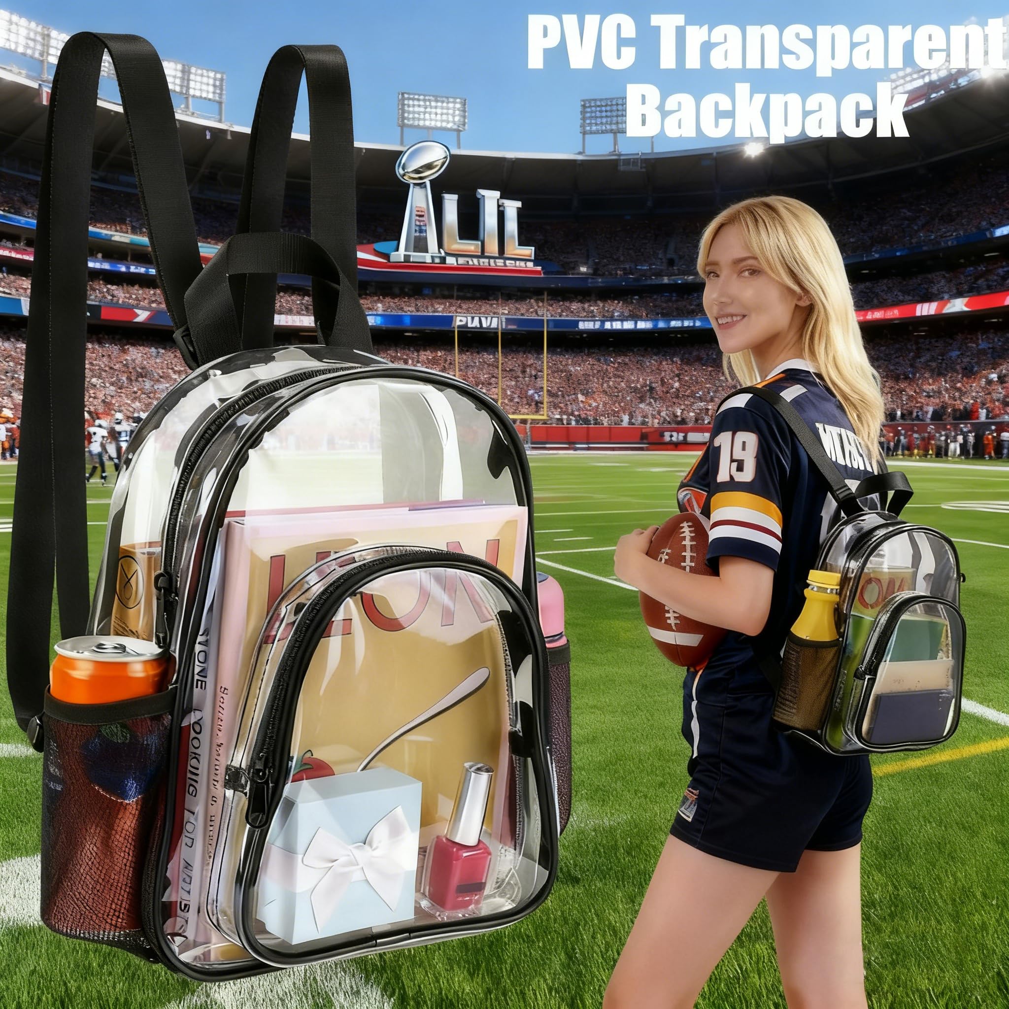 Zaino trasparente in PVC trasparente piccolo zaino portatile leggero mini carino borsa trasparente moda Daypack