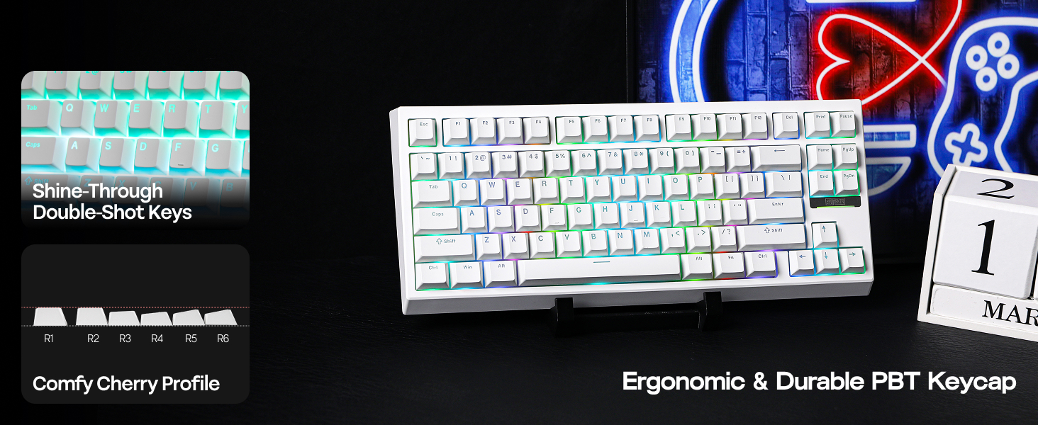 Amazon.com: EPOMAKER G84 80% RGB Gaming Mechanical Keyboard, 2.4