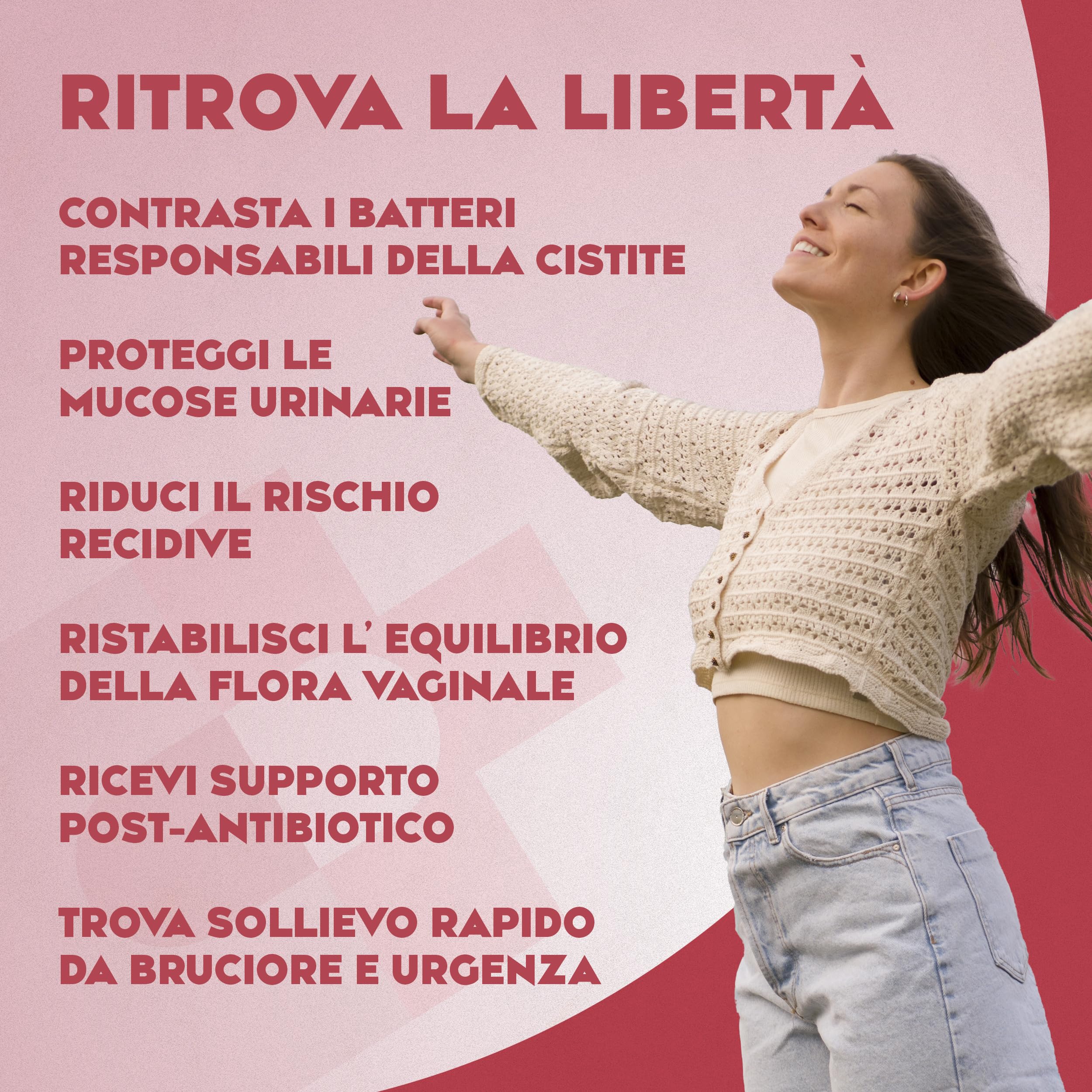 Cistyzen, D-mannosio e Mirtillo Rosso, per Cistite e infezioni delle vie urinarie - 60 capsule con Probiotici e prebiotici, Integratore naturale, soluzione ideale per la Vaginosi Batterica e Cistite