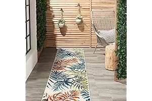 Rugshop Bahama Palm Frond Runner: Extra-Long Outdoor Rug for Extended Coverage