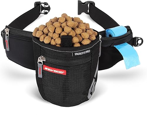 EzyDog SnakPak Pro - Bolsa de entrenamiento impermeable para perros con dispensador de bolsa de recogida y cinturón