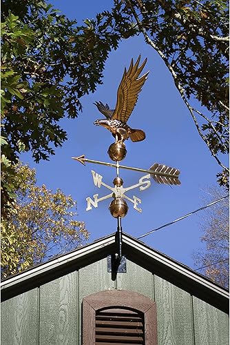 Miniatura 7 de Good Directions Veleta de águila de cobre pulido, acento decorativo en la azotea para graneros, hogares, cobertizos y cúpulas, duradero y hecho a
