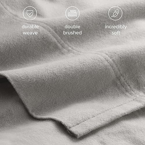 Miniatura 5 de Bare Home Juego de sábanas de franela de algodón orgánico tamaño King 100 algodón doble cepillado para mayor suavidad y comodidad cálido acogedor y