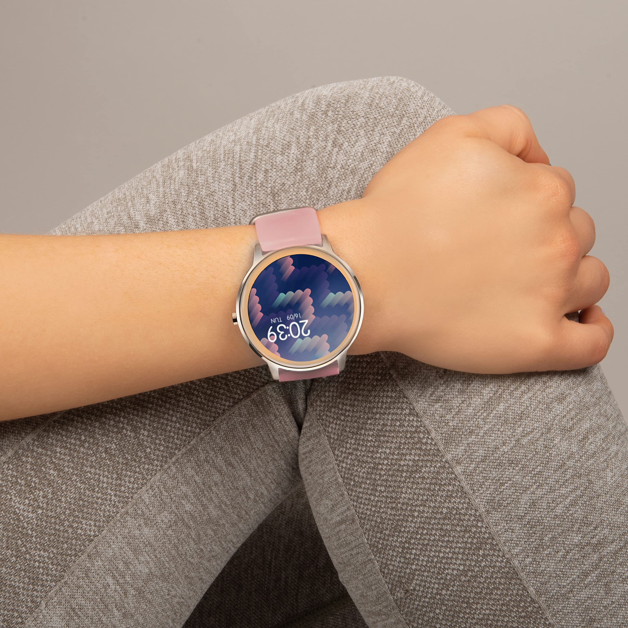 Sekonda Flex damessmartwatch met hartslag- en slaapmonitor, dagelijkse activiteit, sport, muziek, weer- en berichtfuncties, roségoudkleurige kast met siliconen band, 42 mm, rosegoud/Zwart, Standard