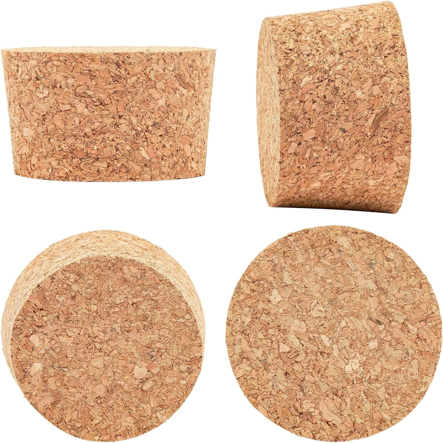 4-Pack Large Cork Stoppers, Cork Lids Suitable for Mason Jars, Small Carafes, Glass Bottles, Pottery, Arts and Crafts, and DIY Projects (Size #34, 2.49x1.47 in)