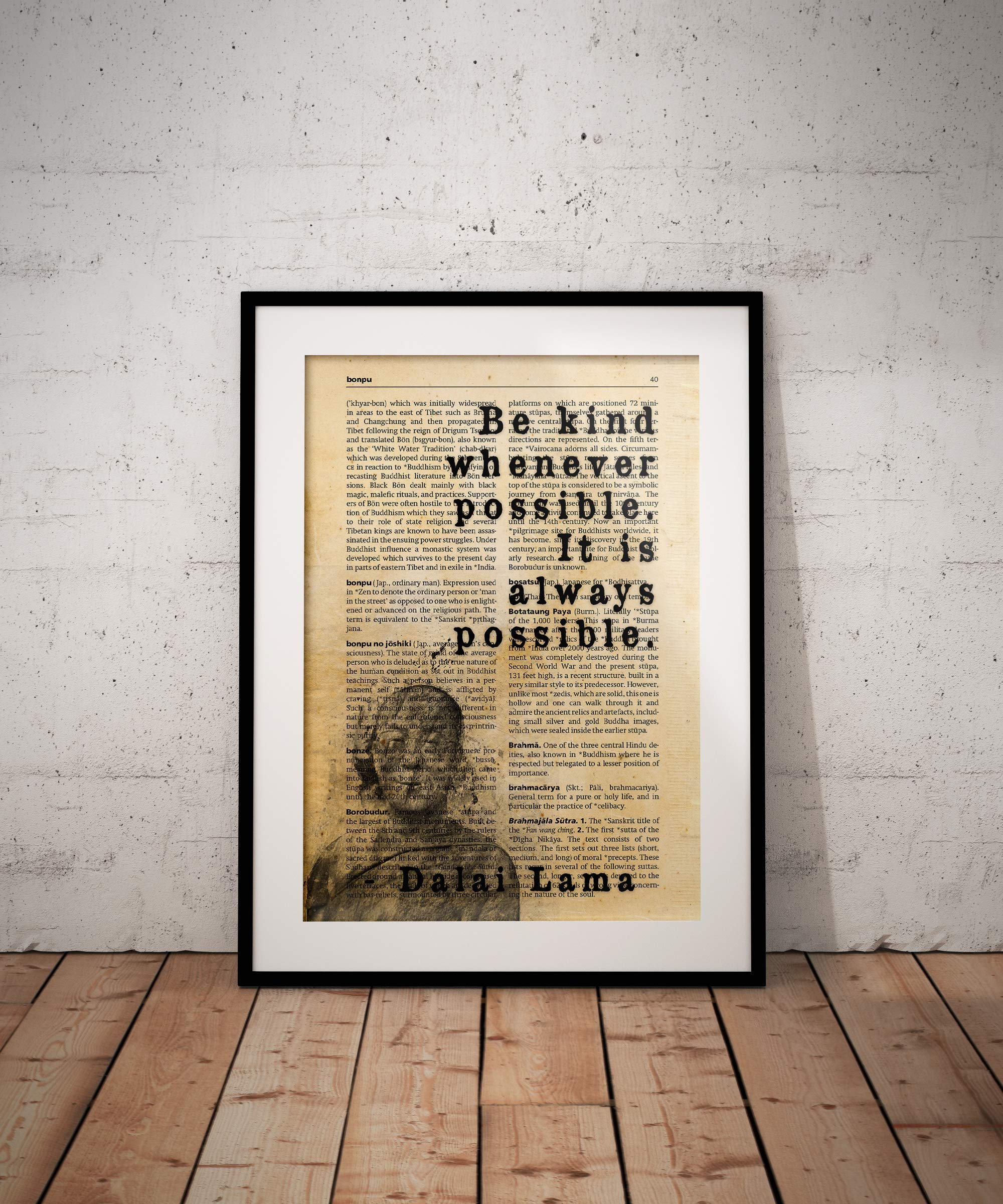 Dalai Lama Spiritual Quotes Be Kind Quote Print Typography Home |  Desertcart Seychelles, image size:2000x2400