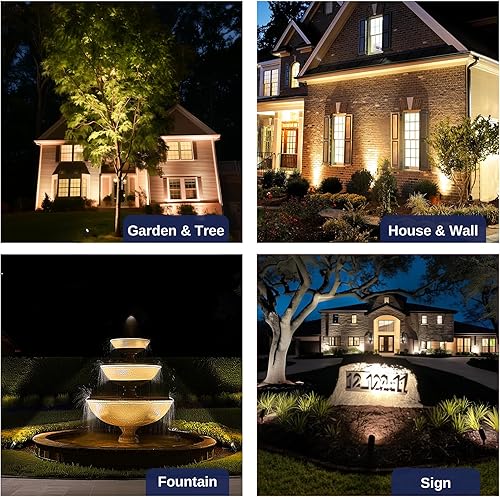 Miniatura 5 de Gardenreet Foco de paisaje de latón macizo, 12 V CACC, impermeable, luces LED de bronce para exteriores, iluminación de bajo voltaje con cable para