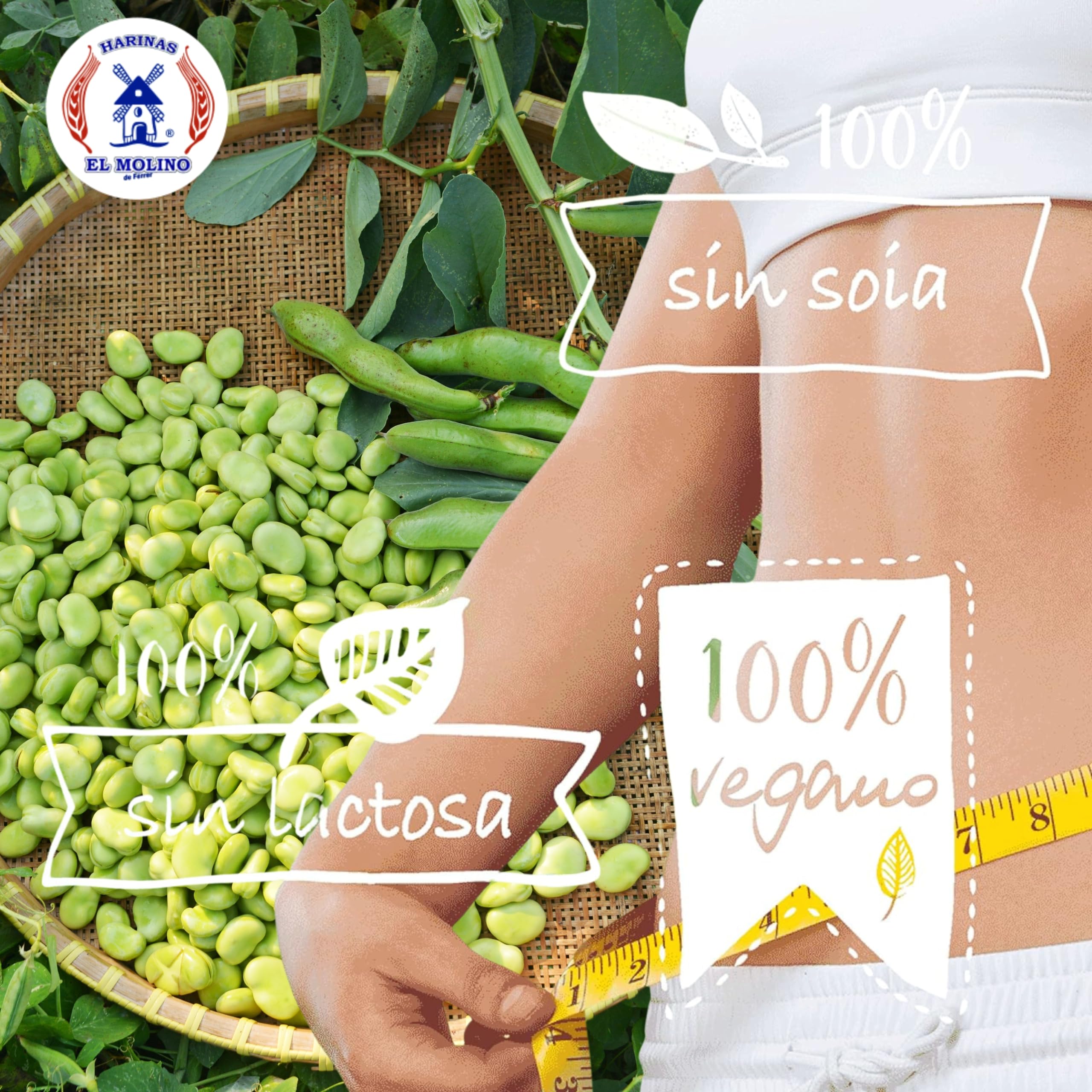 Harina de Habas Natural para Freír y Ajoblanco · El Molino 100% Legumbre · Bolsa 2Kg · Alta Proteína Vegetal