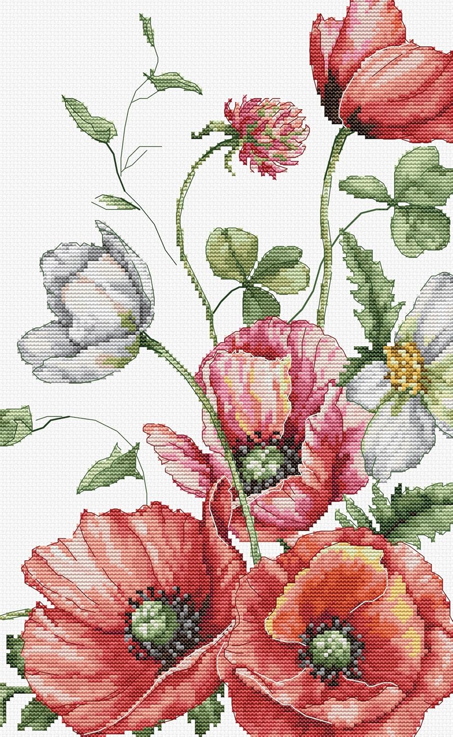 Luca-S Cross Stitch Kit, The Field Poppies, Counted Cross Stitch Kit for Adults, Embroidery Kit, B7020