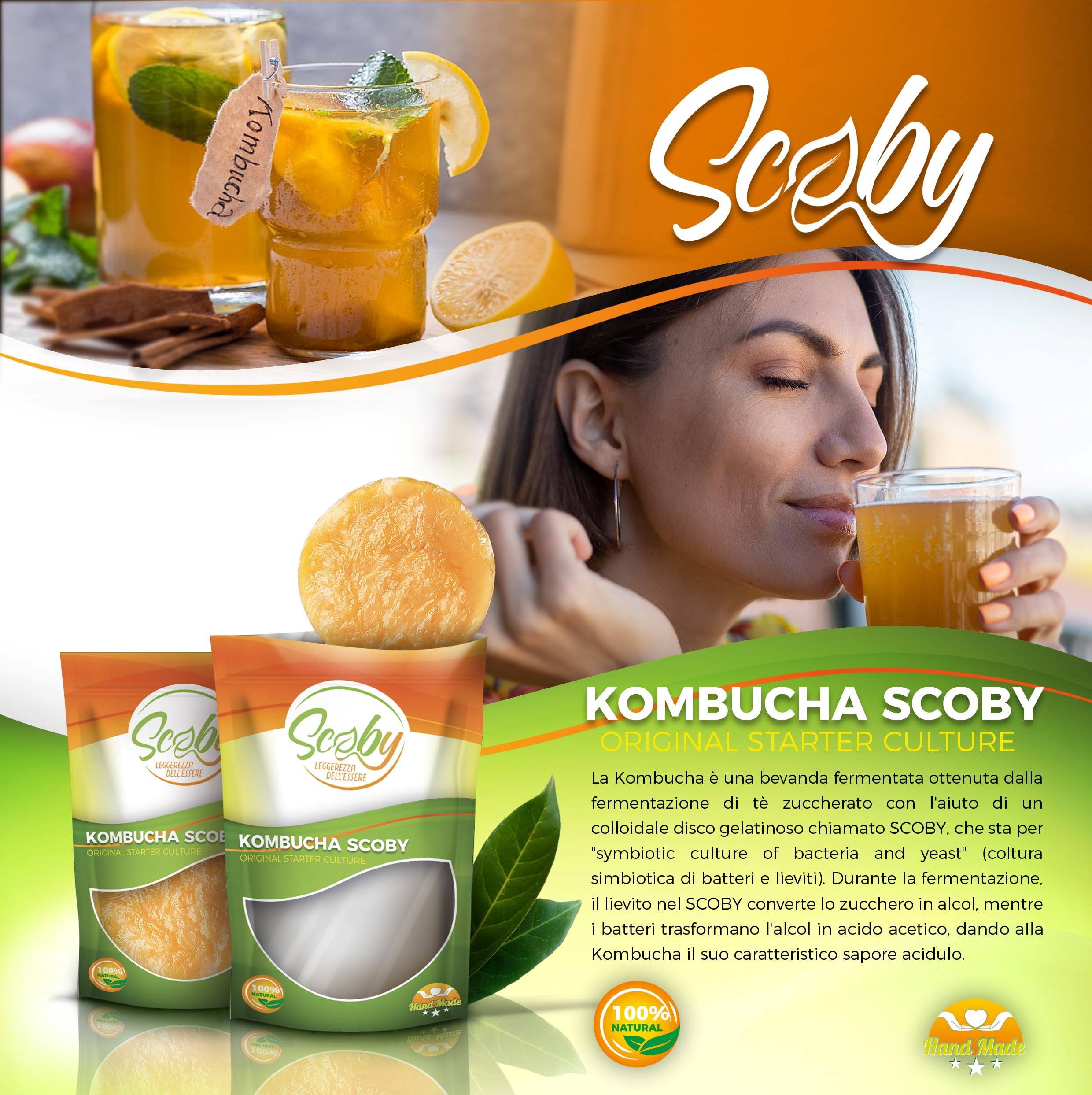 Beer & Wine Kit Preparazione di Kombucha in Casa, Bevanda Kombucha Artigianale, Starter Kombucha fai-da-te,Tè e Zucchero per Bevanda Kombucha Fatta in Casa
