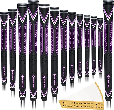 SAPLIZE G50 Endurance Golf Grips Set, A Must Pro Level Gear, Premium Durability High-Tack Rubber Golf Club Grips Designed for Steady Swing Control, Vibration Dampening Comfort and All-Weather Traction, Std/Midsize/Jumbo