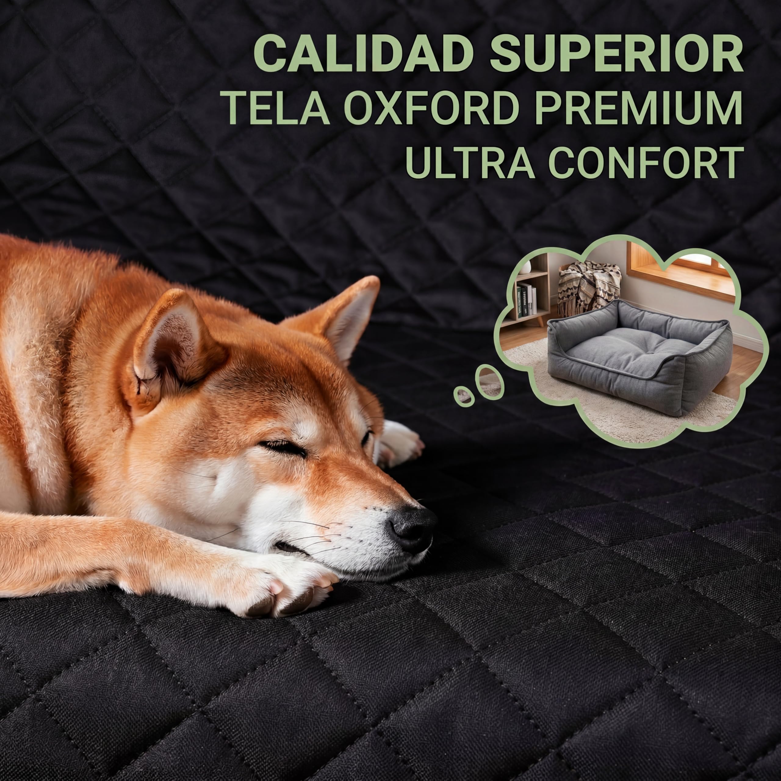 Funda Coche Perro, Base Estable, Ultra Impermeable y Antideslizante, Durabilidad Extrema de Tela Probada, 150kg, Protector Coche Perros Asiento Trasero para SUV y Coches