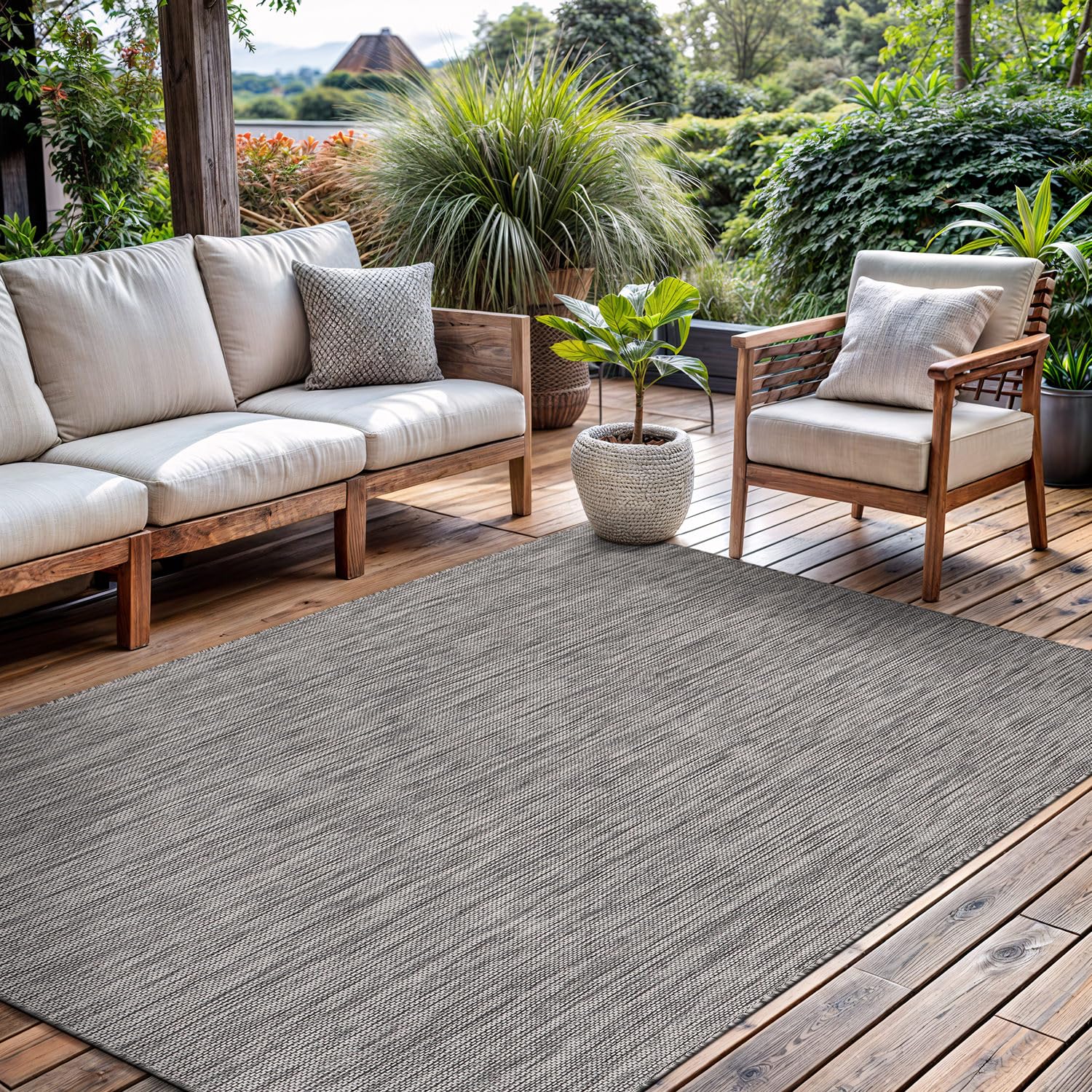 CAMILSON Outdoor Rug 6x9 Modern Area Rugs for Indoor and Outdoor Patios and Porches - Waterproof, Washable, Non-Shedding, Easy-to-Clean Outside Carpet
