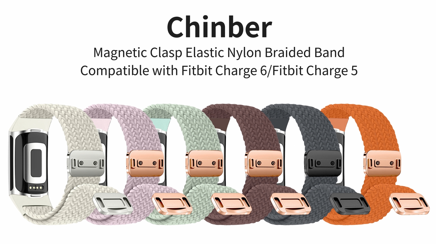 Correa tejida compatible con Fitbit Charge 6 y 5 miniatura 7