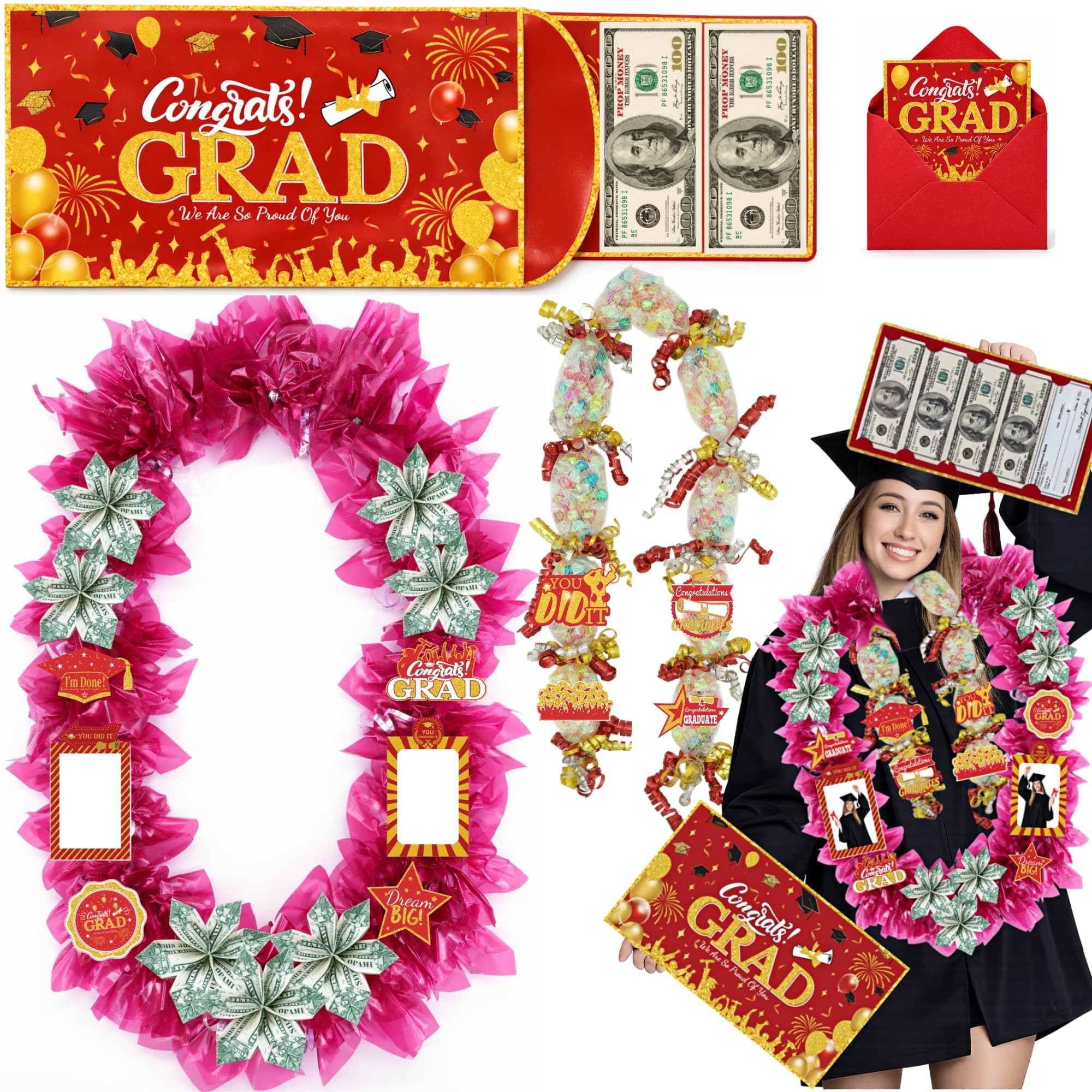 Photo 1 of 17FEIVRLU Graduation Leis with Money Gift Set