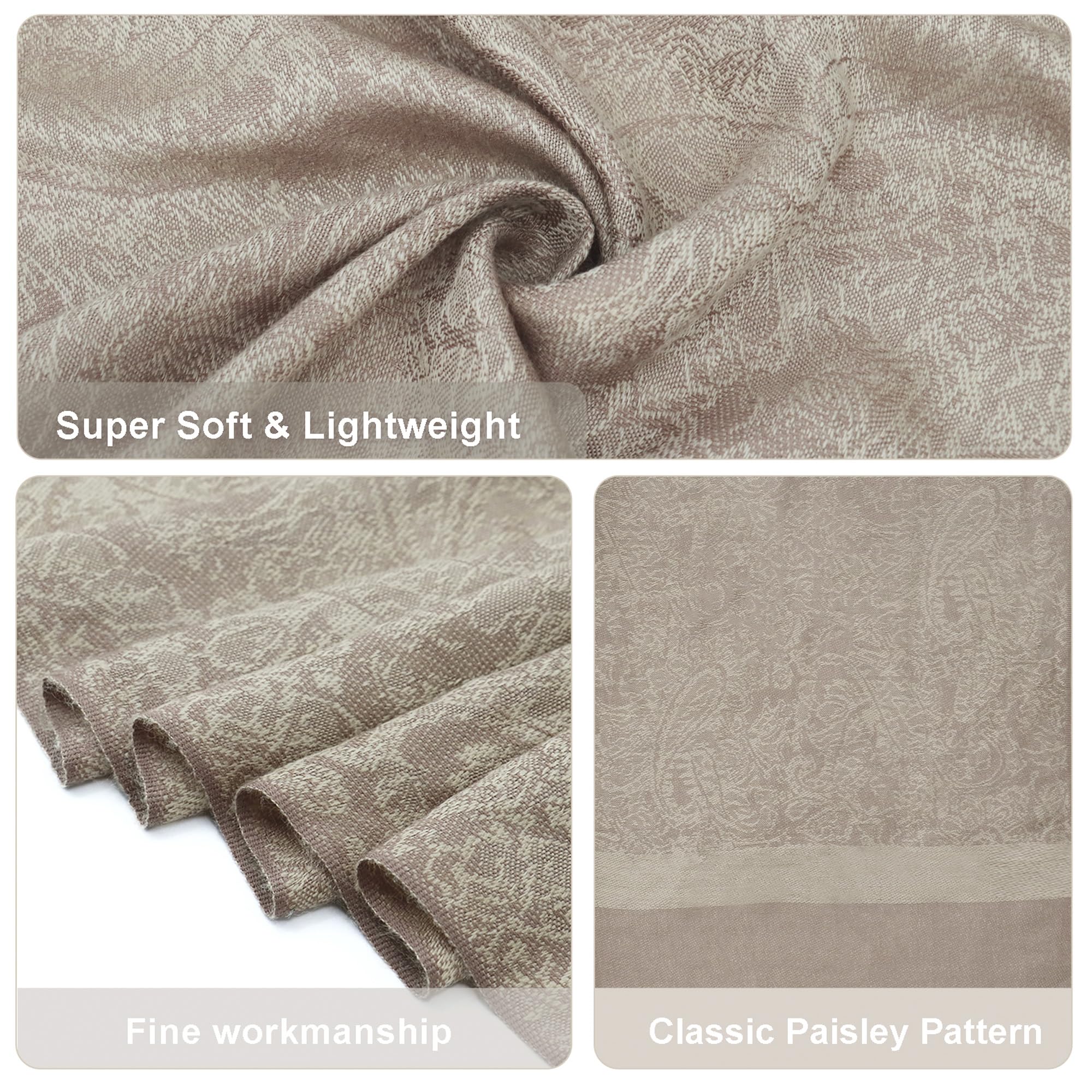 vimate Jedwabisty szal Paisley Pashmina - damski miękki dwustronny żakardowy szal paszminas do sukni wieczorowej szal podróżny