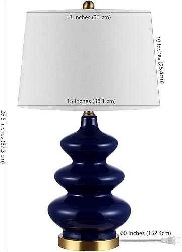 Miniatura 8 de SAFAVIEH Lighting Collection Brielle - Lámpara de mesa moderna y contemporánea con mosaico azul de 28 pulgadas para dormitorio, sala de estar,