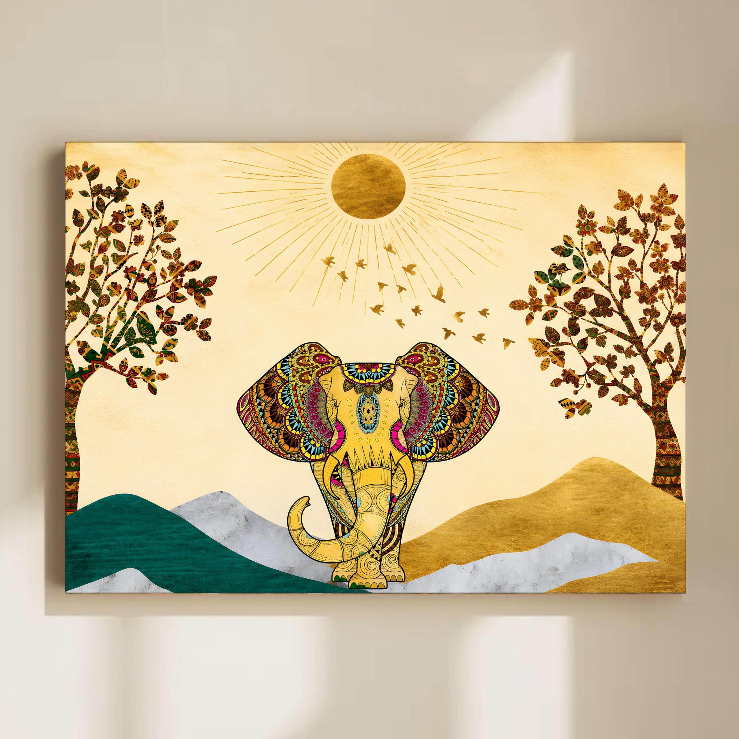 Elephant Wall Art Painting - Vastu & Indian Decor -13