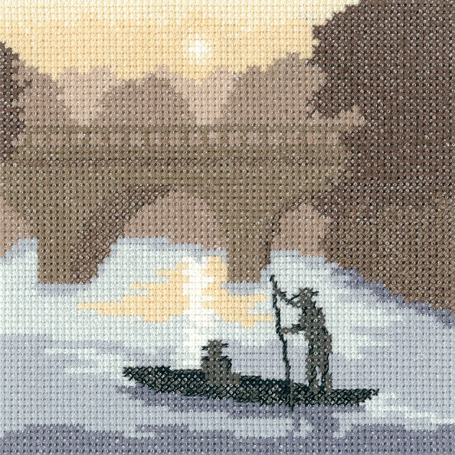 Heritage Crafts On The River Silhouette Counted Cross Stitch Kit - Aida