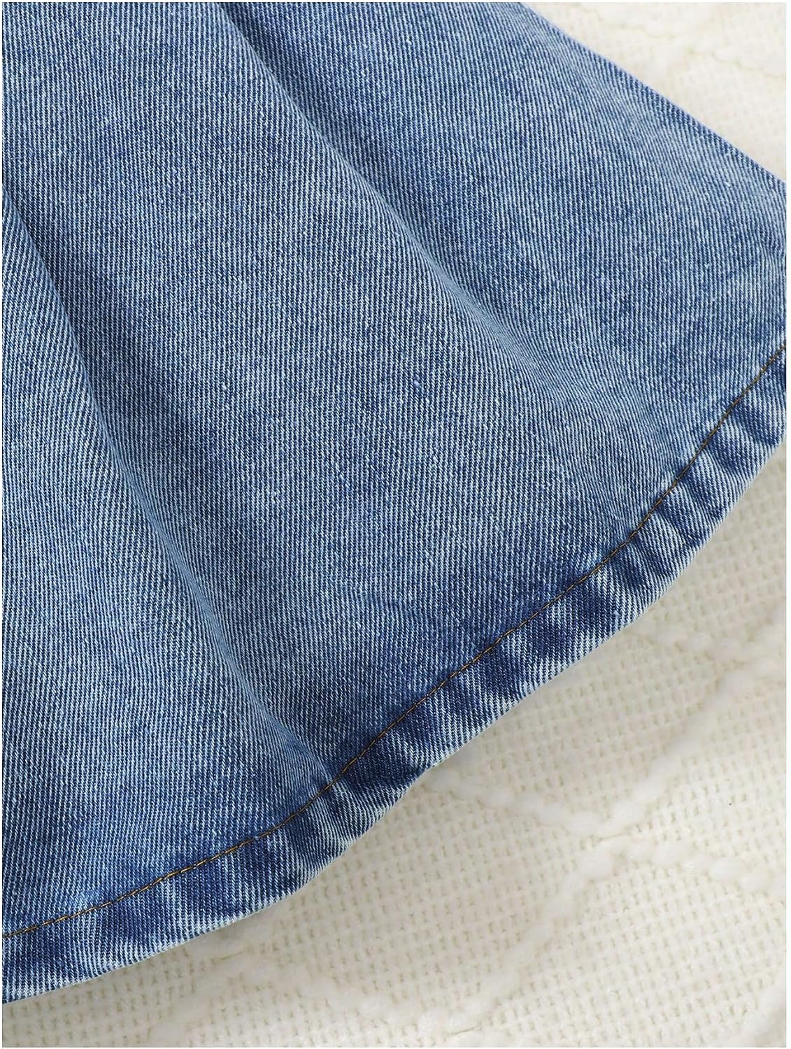 MakeMeChic Toddler Baby Girl 2 Piece Cute Outfits Denim Jacket and Skirt