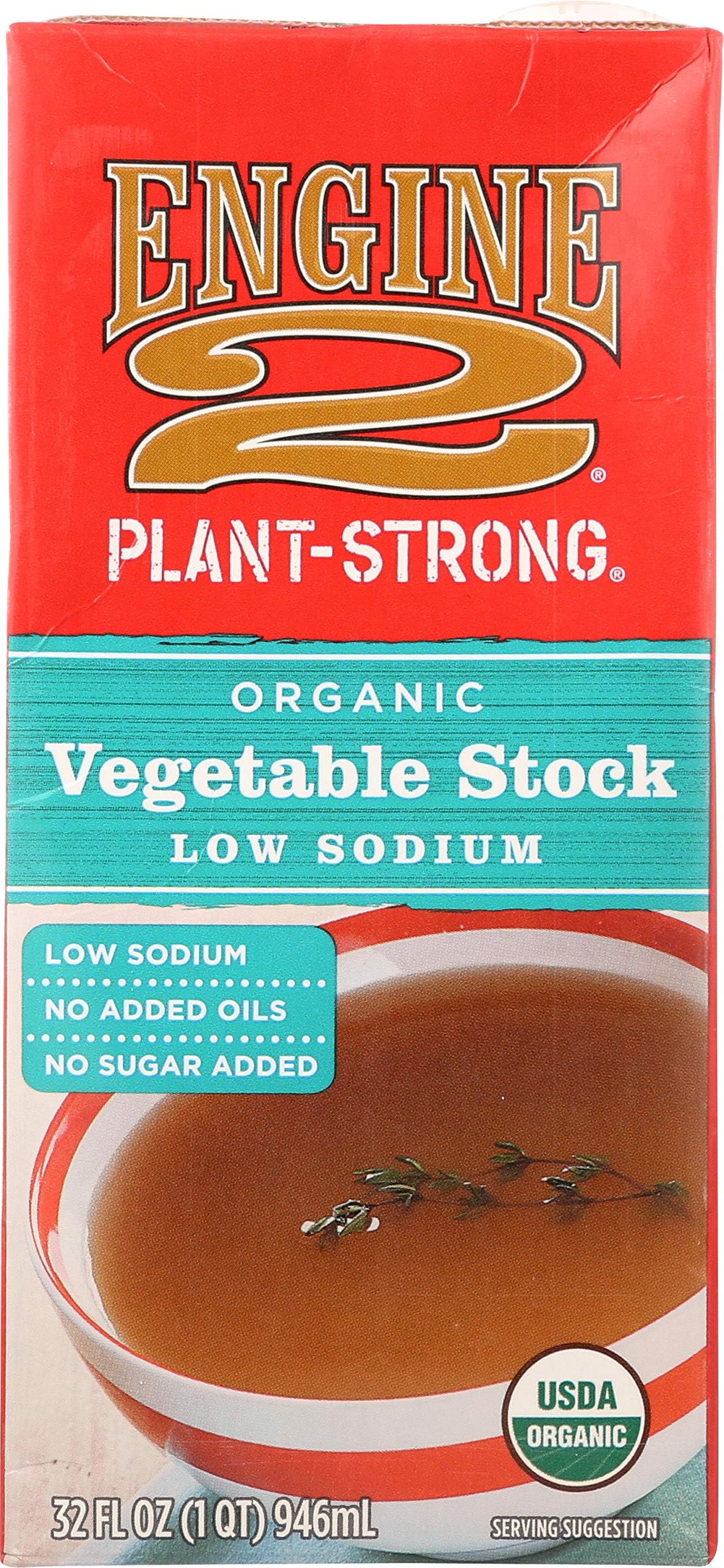 Engine 2 Organic Vegetable Stock Low Sodium, 32 Ounce