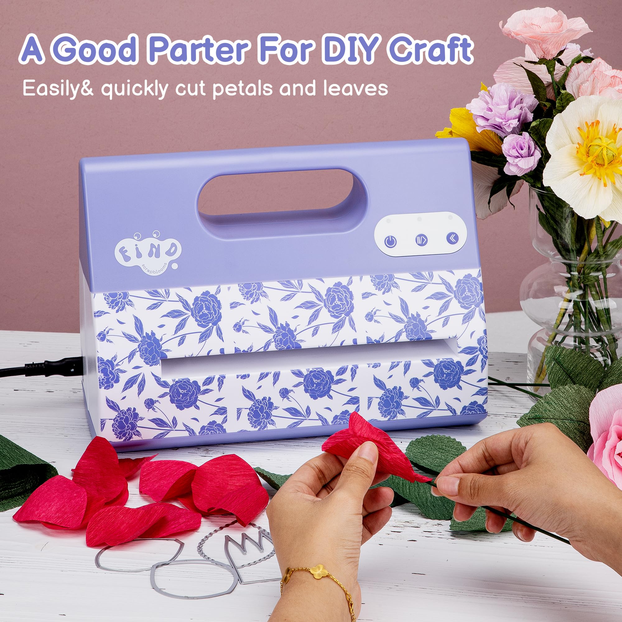 Portable Automatic A4 Die Cutting Machine,Electric 9 inch Embossing Machine kit for CardMaking，Crepe Paper Flower Making