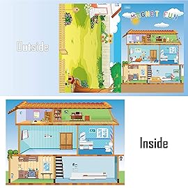 Magnetic Portable Playboard Doll House Family Magnets Learning Travel Toy (65 Pcs)