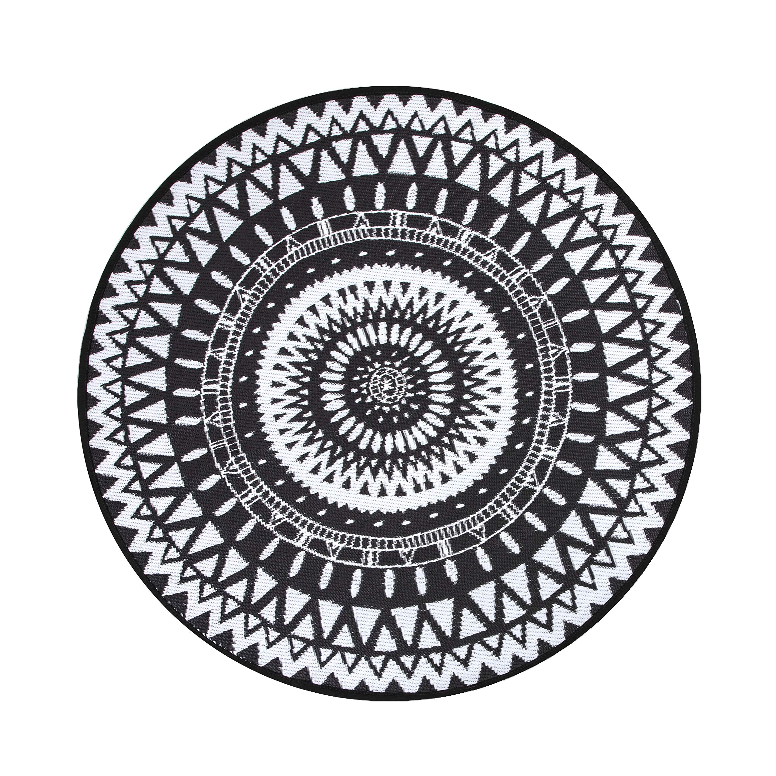 Buy Nuu Garden Round Outdoor Rug for Patios Plaid Reversible Patio Rug