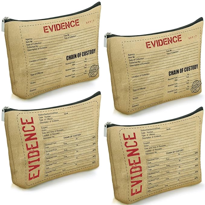 Amazon.com : Oudain 4 Pcs Evidence Bags Evidence Makeup Bag Novelty ...