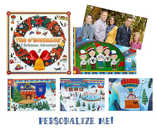 Miniatura 3 de Retro Vintage Style Roll-and-move Board Game Christmas Adventure Personalized Game for Kids and Adults