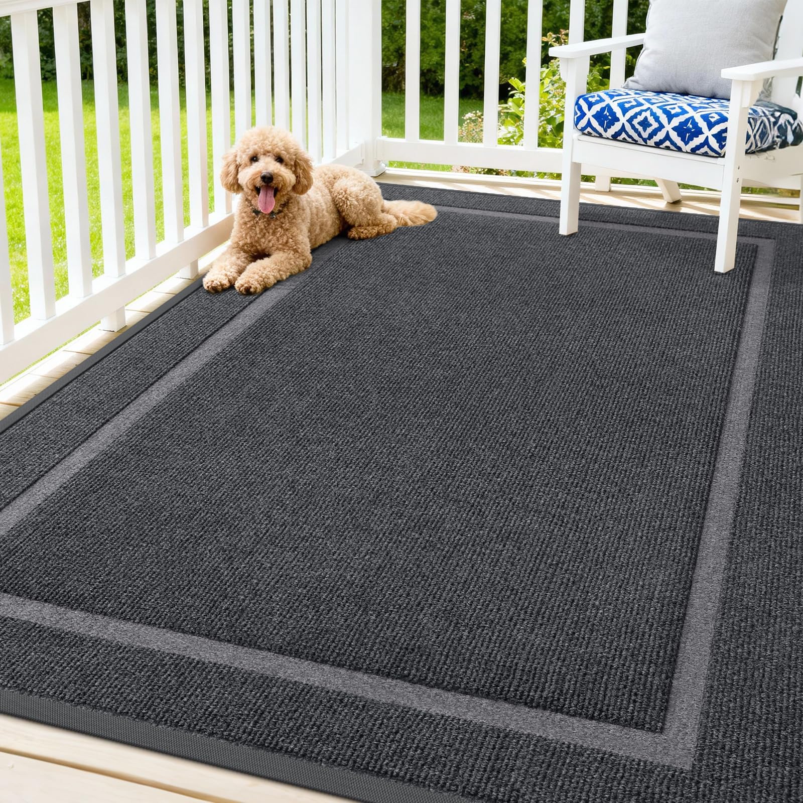 OLANLY Front Door Mat Outside 71x47, All-Season Heavy-Duty Rubber Doormat