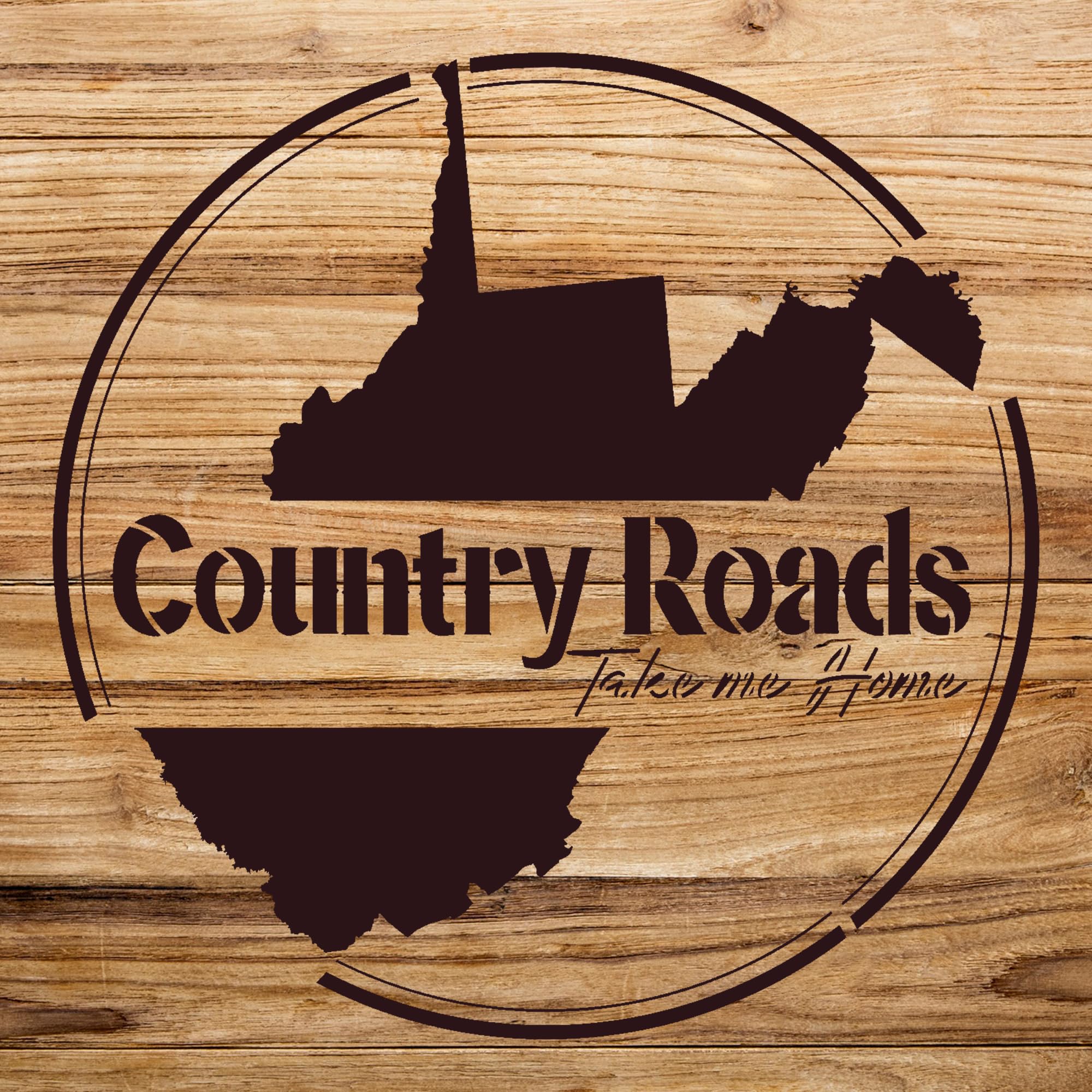 Country Roads Stencil Pattern for Wood Signs and Home Decor, Reusable Mylar Template, Ideal for Painting Projects and Crafts - Size A4 (8.5