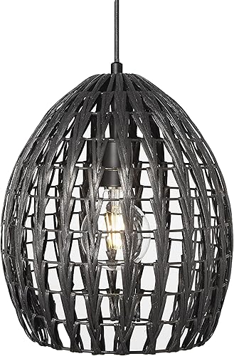 Miniatura 3 de Robert Stevenson Lighting Persephone - Lámpara de techo de ratán tejida a mano y metal, natural