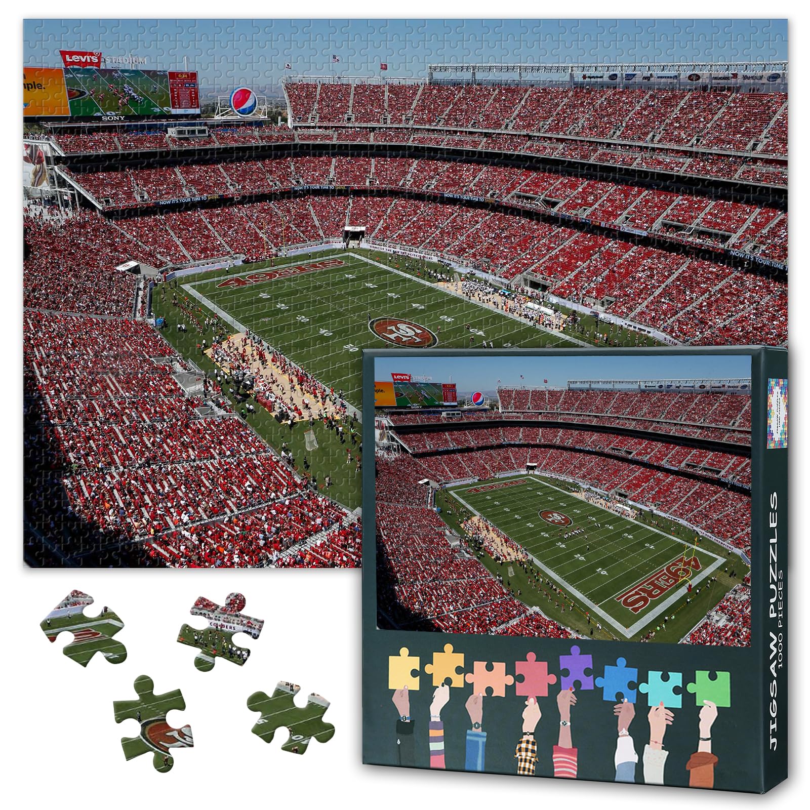 Puzzles for Adults 1000 Pieces American Football Challenging Jigsaw Puzzles for Adults, 27.5x19.7 Inch San Francisco Levi's Stadium Puzzle Game for Men Women Home Decoration Birthday Gift