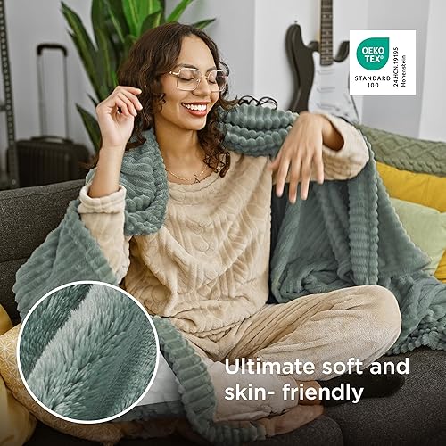 Miniatura 97 de Bedsure GentleSoft Twin Blanket for Couch - Cozy Soft Blankets for Women, Cute Small Fleece Throws for Girls, Light Grey, 60x80 Inches