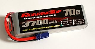 RoaringTop LiPo Battery Pack 70C 3700mAh 4S 14.8V with EC5 Plug for RC Car Boat Truck Heli Airplane