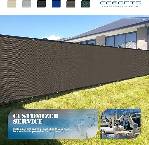 Miniatura 7 de ECOOPTS Valla de privacidad de 6'x8' con ojales de cobre, adecuada para cercas comerciales y jardines residenciales al aire libre, bloquea el 90% de