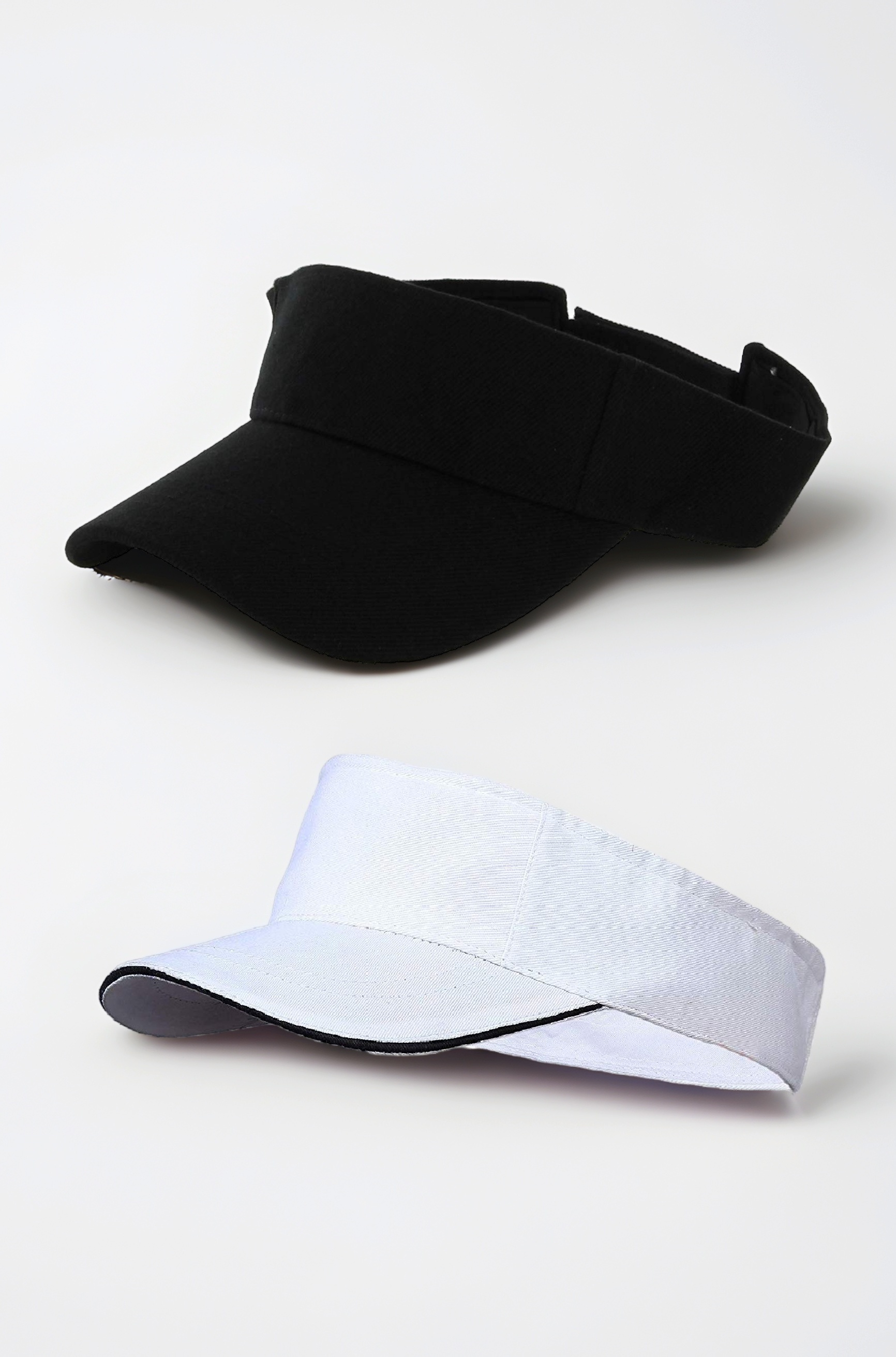 Women's Tennis Visor Sunshade Cap Pack of 2 Black & White